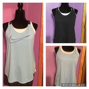 Lot of three large Nike dry fit running tanks